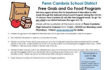 Meal Program for Children to begin Friday 3/20/20