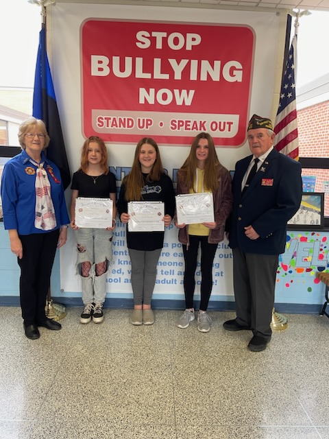 Sankertown VFW Awards – 6th Grade – Lauren Girard & Alexis Biter    8th Grade- Chloe Harber