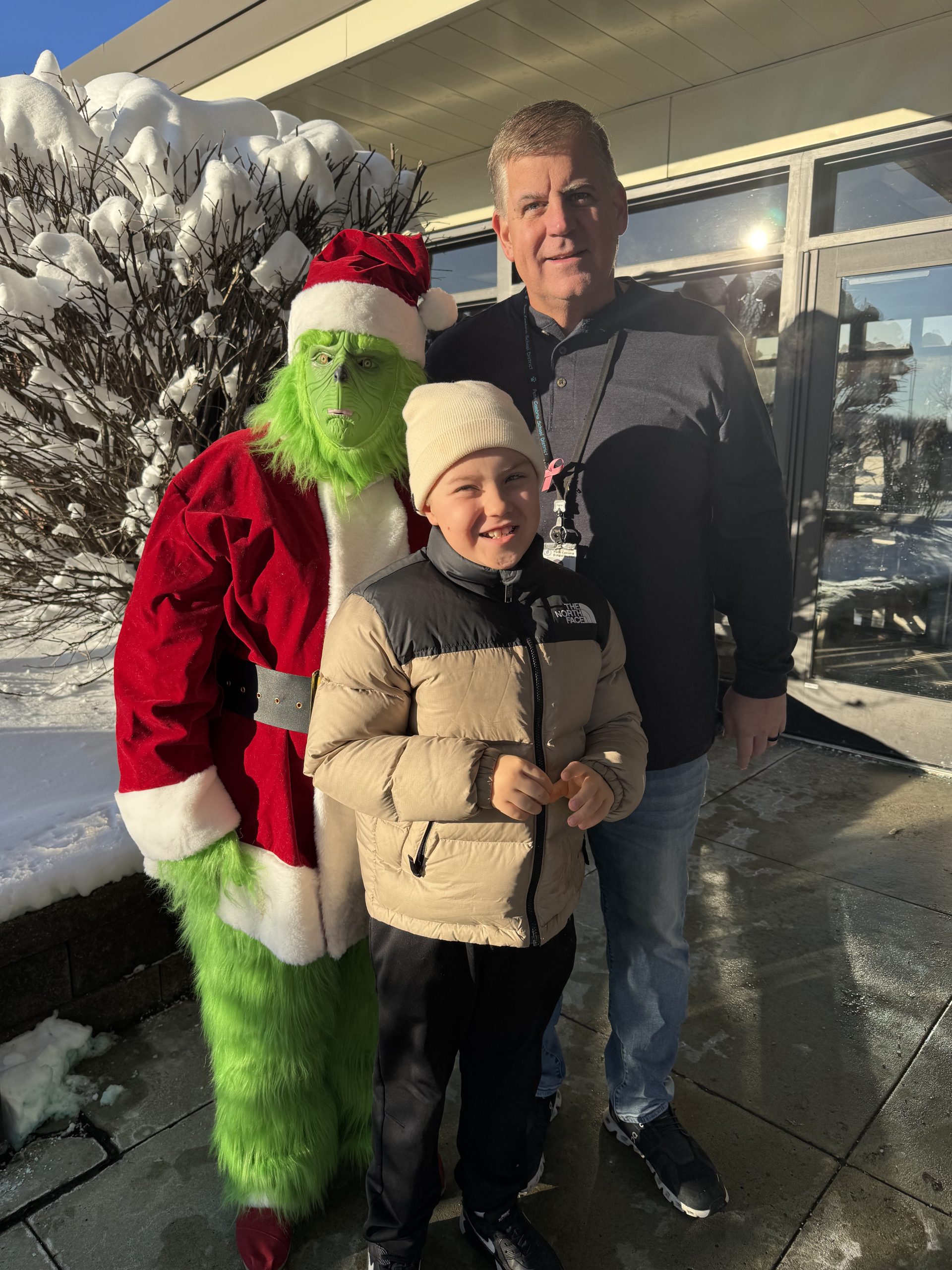 Grinch Welcomes Students at PCMS
